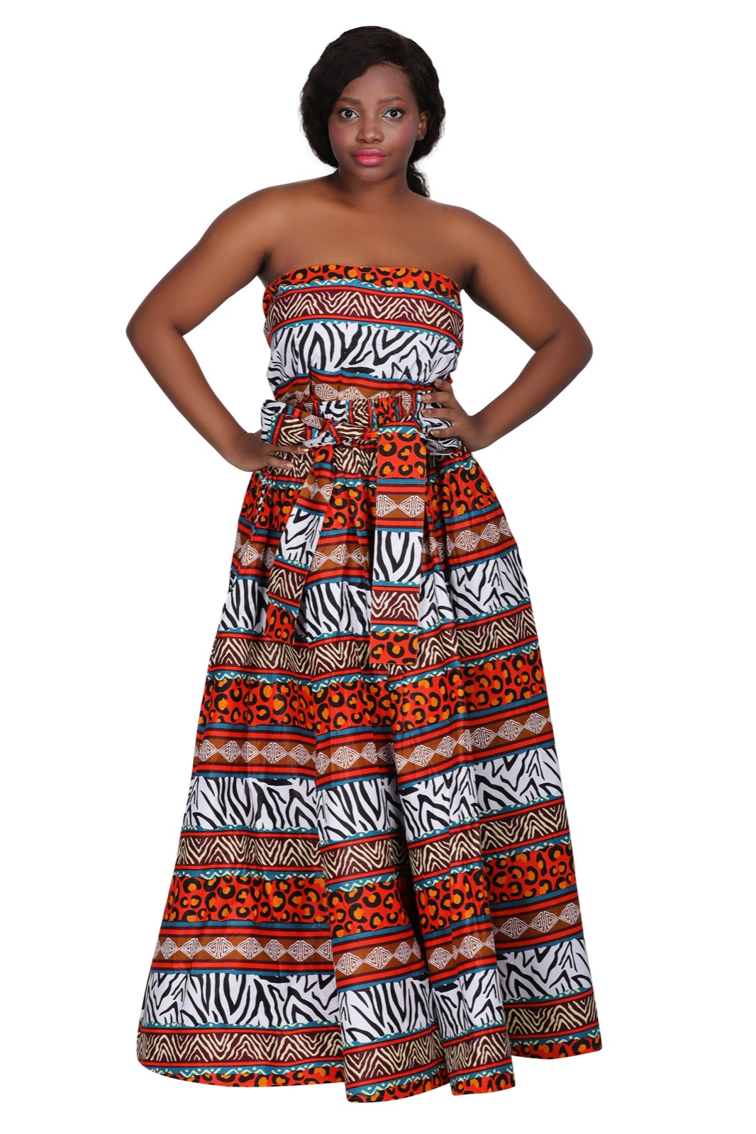 African white and red skirt