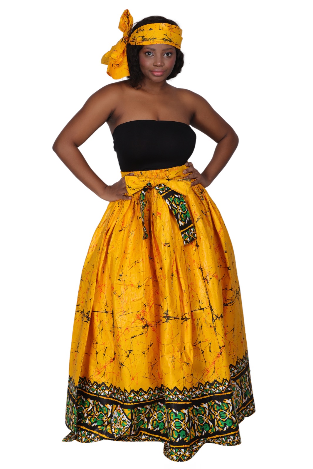 Long African yellow skirt